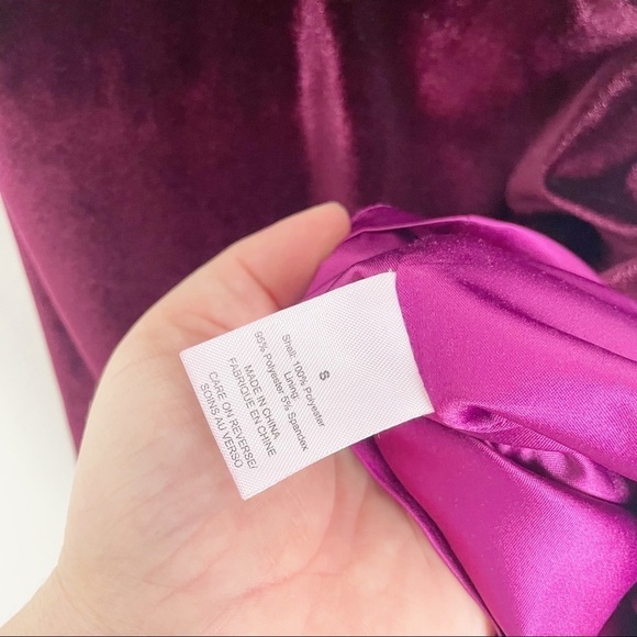 Ronny Kobo Carol Velvet V Neck Mini Dress Pink Cocktail Party Holiday Casual - Picture 6 of 6